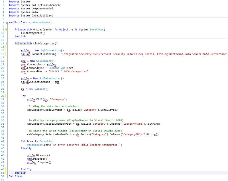Solved: Binding Wpf Combobox To Sql Server Table Experts Exchange ...