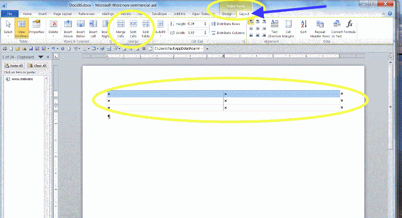 Solved merge table rows in word 2007 file experts exchange