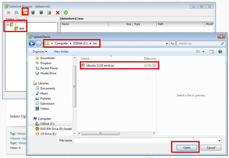 Browse to location of the stored iso image file on your computers hard disk