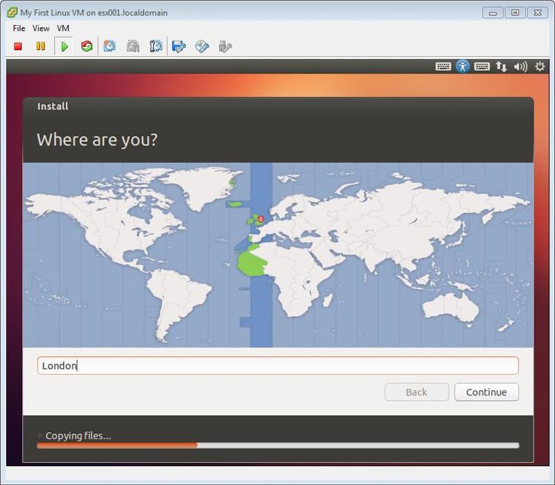 Ubuntu Installation Time Zone - London
