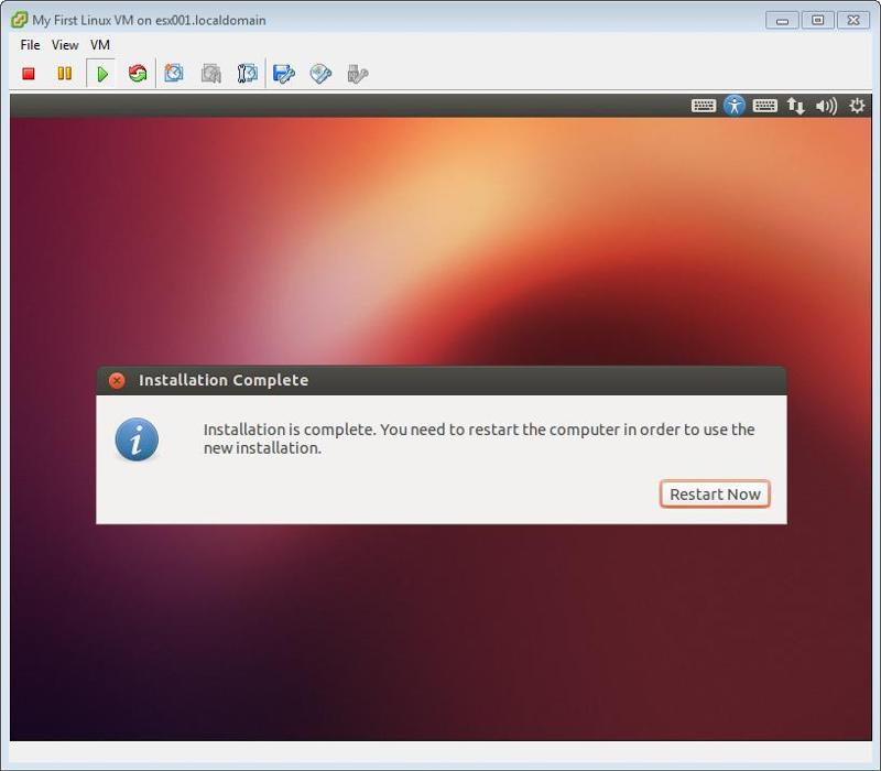 Click Restart to Complete the Installation