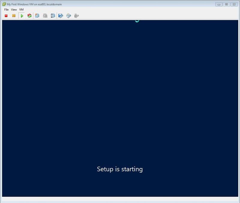 Windows 2012 Installation - Setup is starting