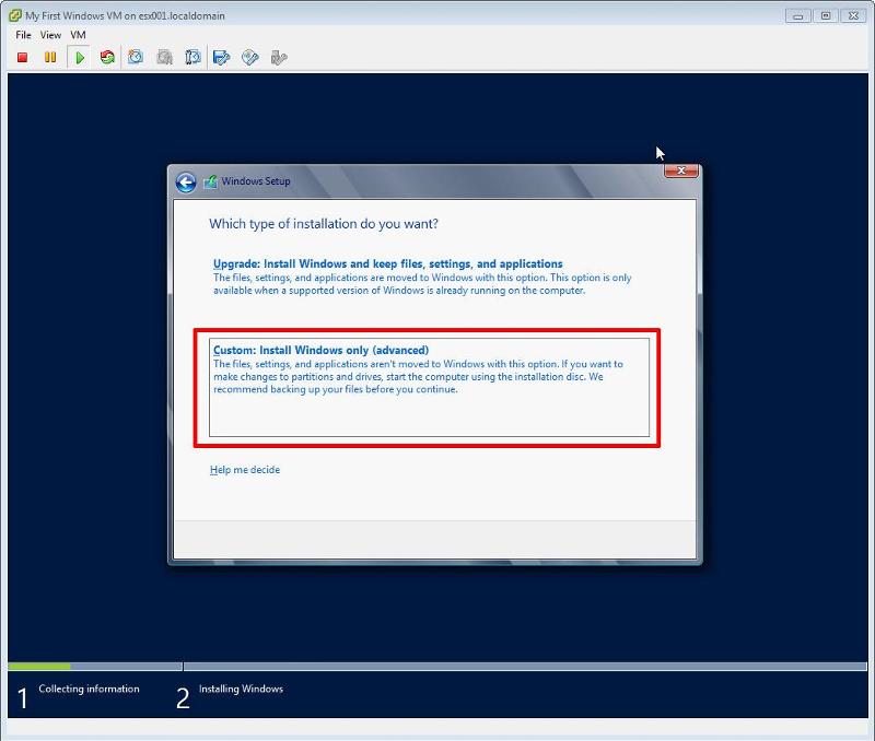 Windows 2012 Installation - New Install
