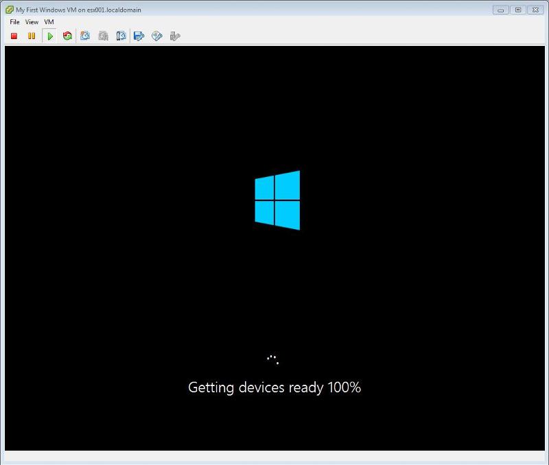 Windows 2012 Installation - Getting devices ready 100 percent