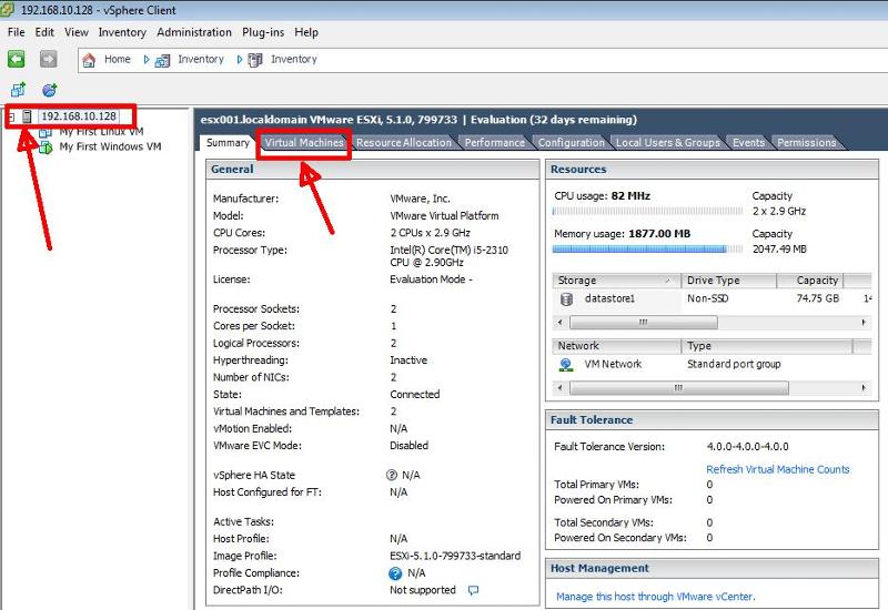 Click Host in Inventory