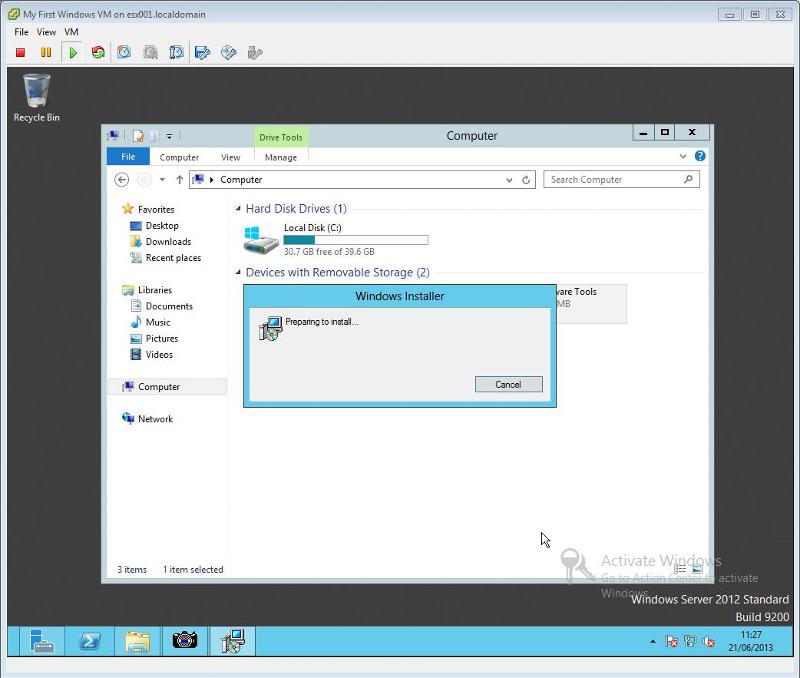 VMware Tools for Windows Installation Step 4 - VMware Tools Installation starts