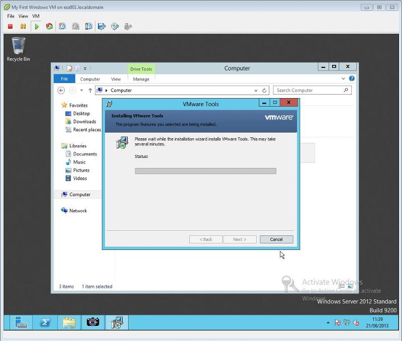 VMware Tools for Windows Installation Step 9 - VMware Tools Installing