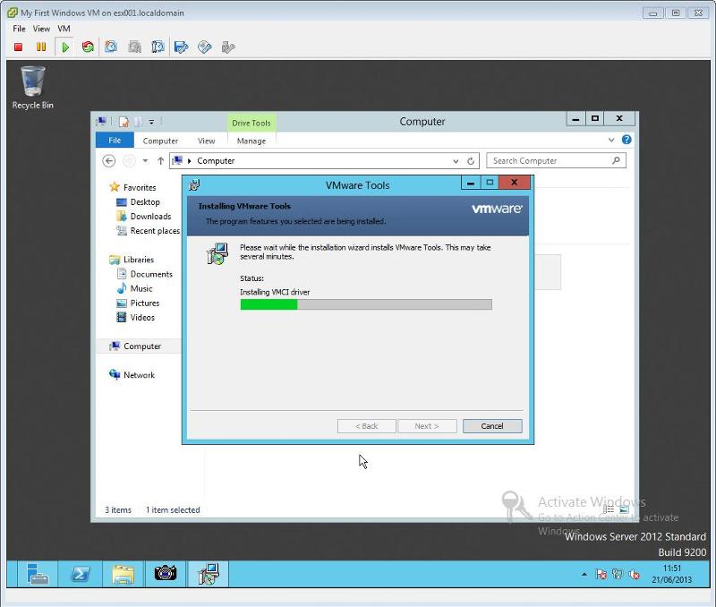 VMware Tools for Windows Installation Step 9 - VMware Tools Installing Drivers