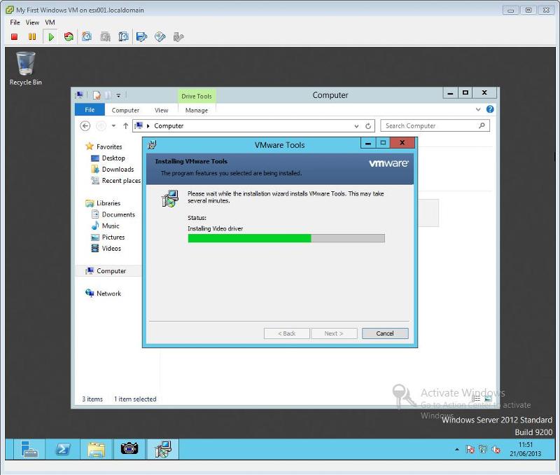 VMware Tools for Windows Installation Step 9 - VMware Tools Installing Drivers