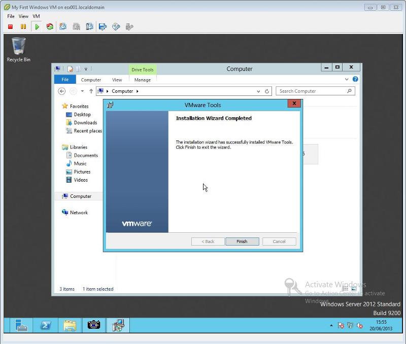 VMware Tools for Windows Installation Step 9 - VMware Tools Installation Completed