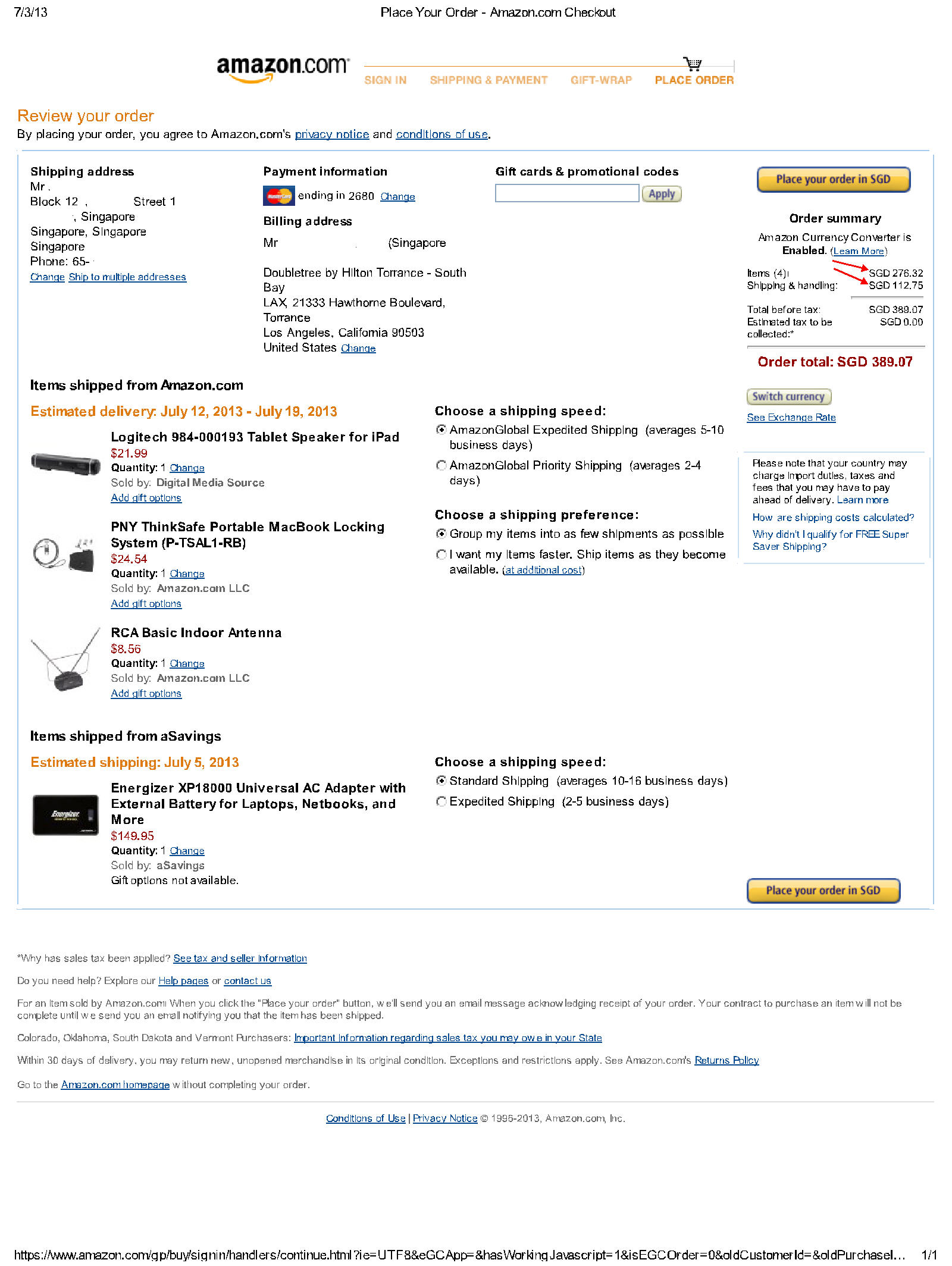 Solved Amazon free global shipping Experts Exchange