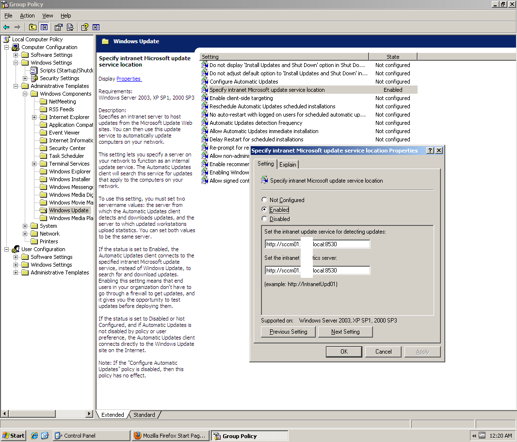 Solved: SCCM 2012 Software Updates - GPO Question | Experts Exchange