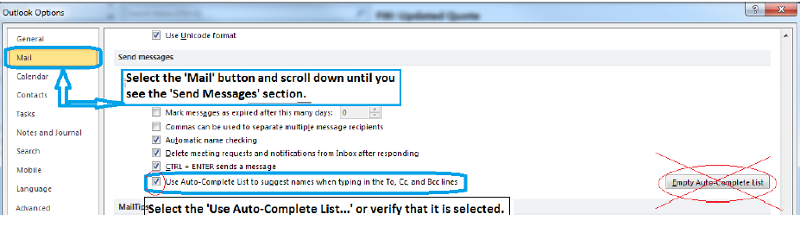 Verify Use Auto-Complete Option Screenshot