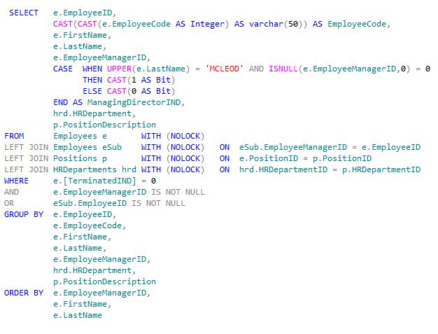 Solved: T-SQL Formatting Standards | Experts Exchange