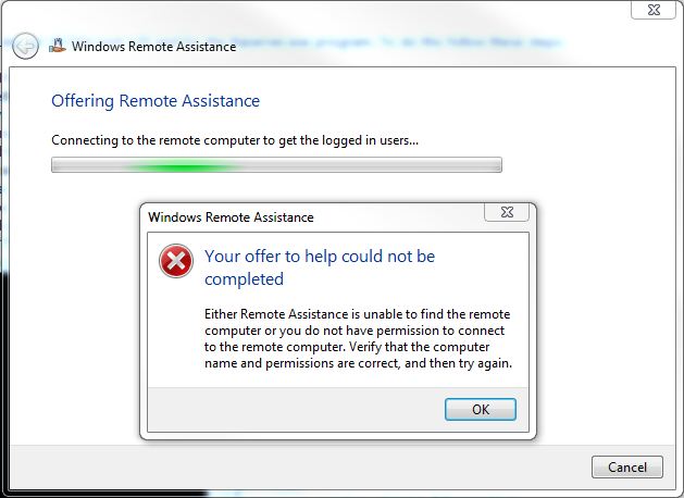 Solved: offer remote assistance from domain pc to workgroup pc ...