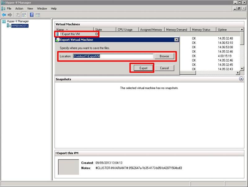 Export VM