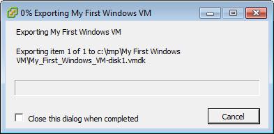 Exporting My First Windows VM