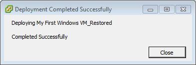 Deploy OVF Template Complete Click Close