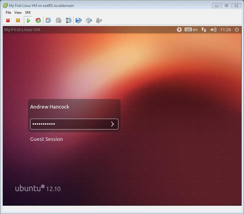 Linux Console Screen Password Entered