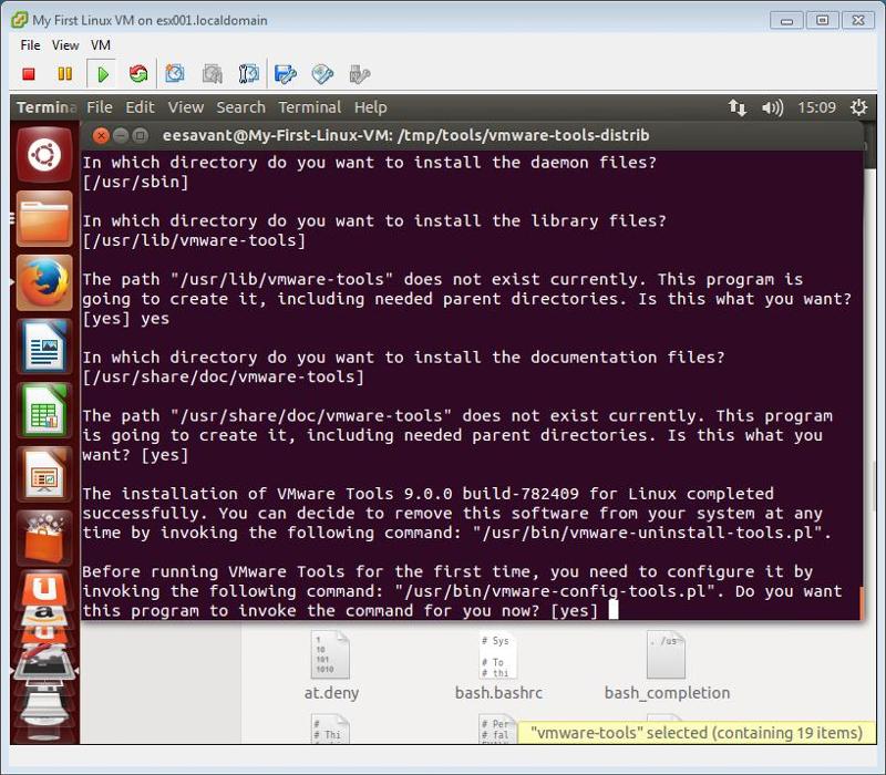 VMware Tools Install successfull