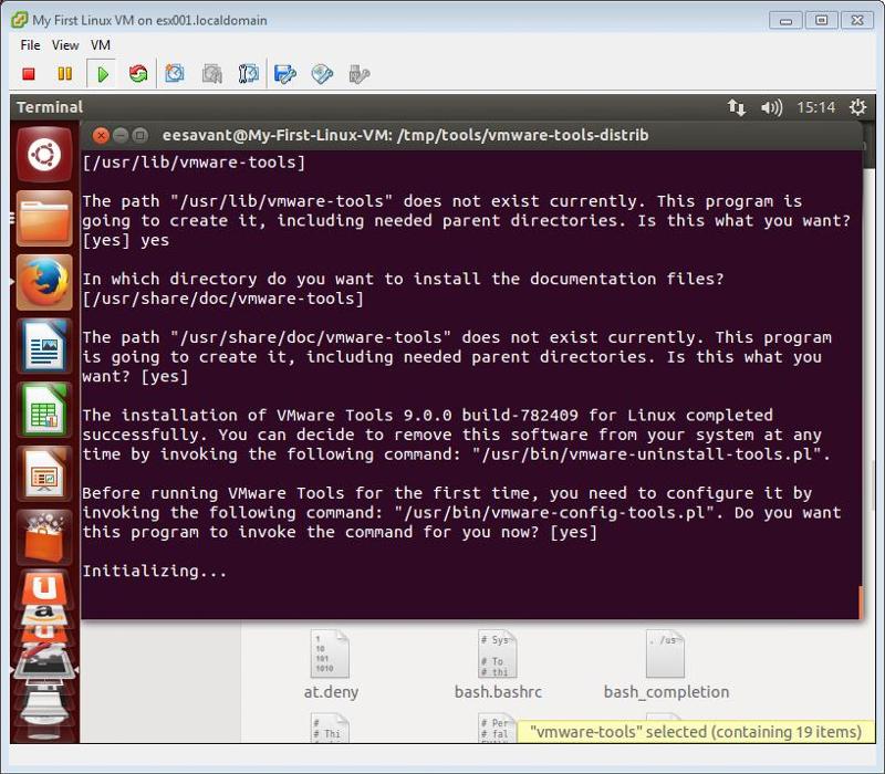 VMware Tools Initalizing