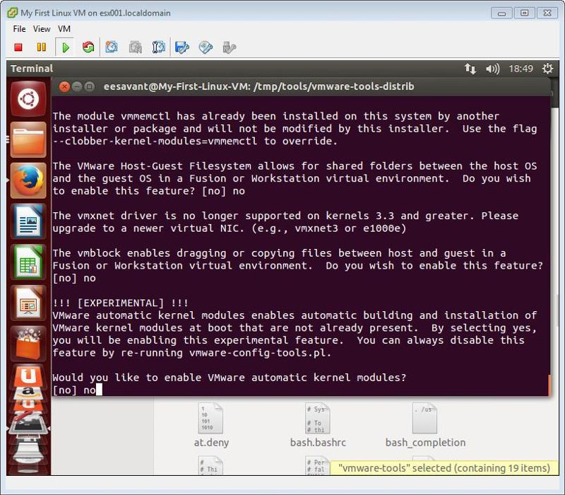 VMware Tools Compile no experimental kernel drivers