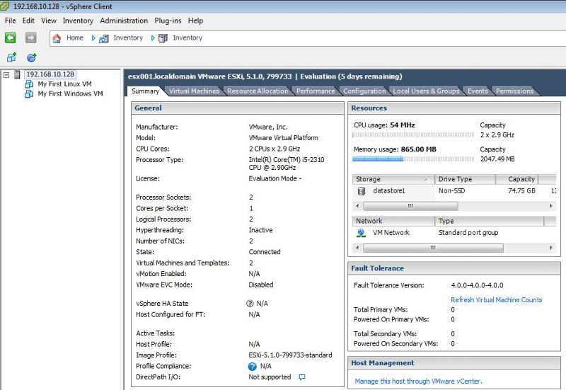 Inventory - both virtual machines are powered off