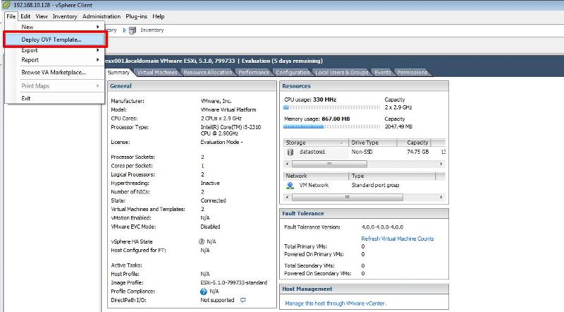 Deploy OVF Template