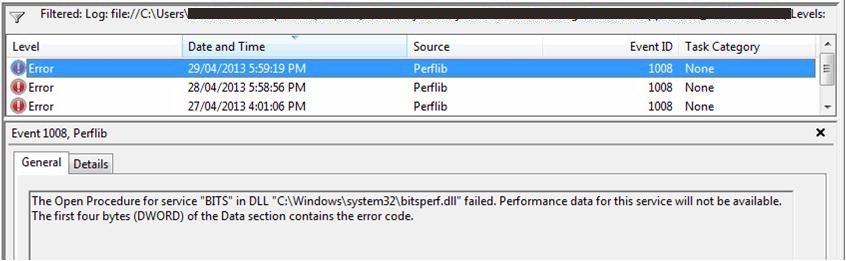 event id 1008 perflib bitstamp