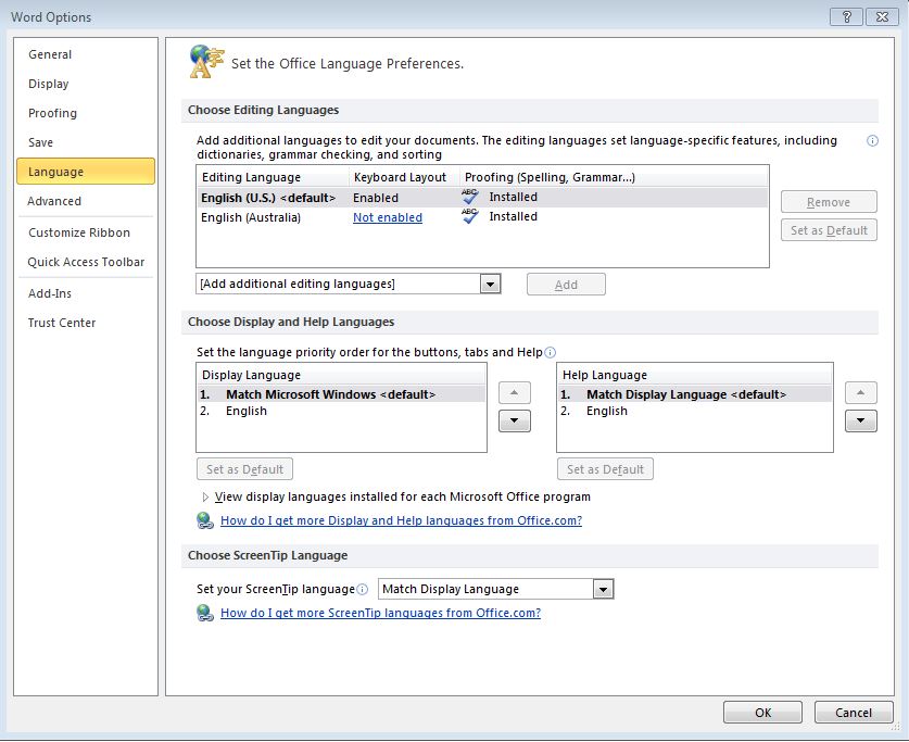 – Идём в start –> programs –> Microsoft Office –> Microsoft Office Tools –> Microsoft Office language preferences. Default language for the web interface. Be sure the language file exists!.