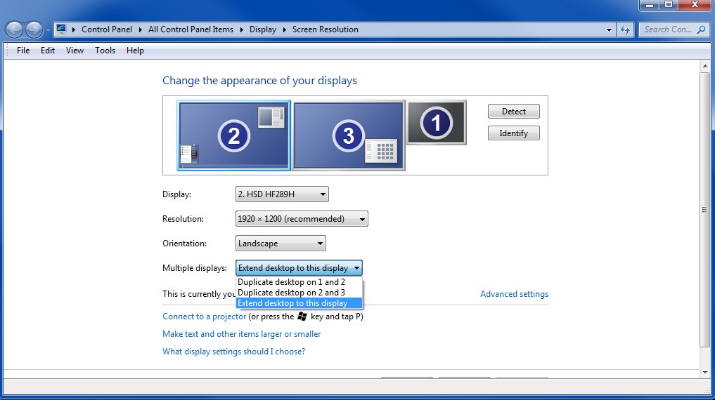 Dual monitor extend Solutions | Experts Exchange