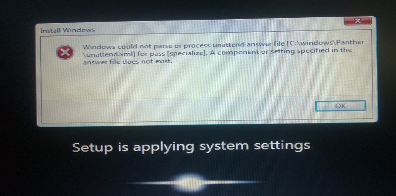 Sysprep Error