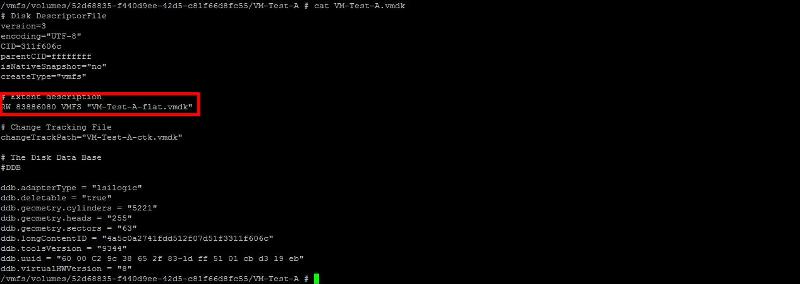 VMDK Descriptor file