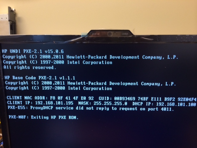 PXE boot Error for HP Thin Client 