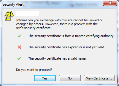 certificate has expired or is not yet valid
