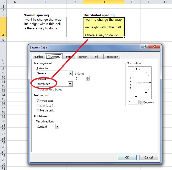 Modify Wrap Text Line Spacing In Excel 7172