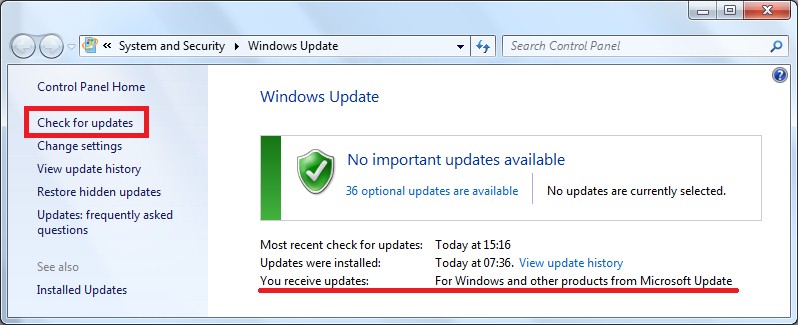 Get updates for other microsoft products missing windows 10
