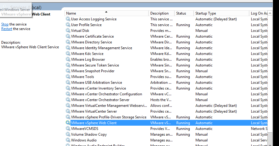 Solved: Can't access vSphere via web client | Experts Exchange