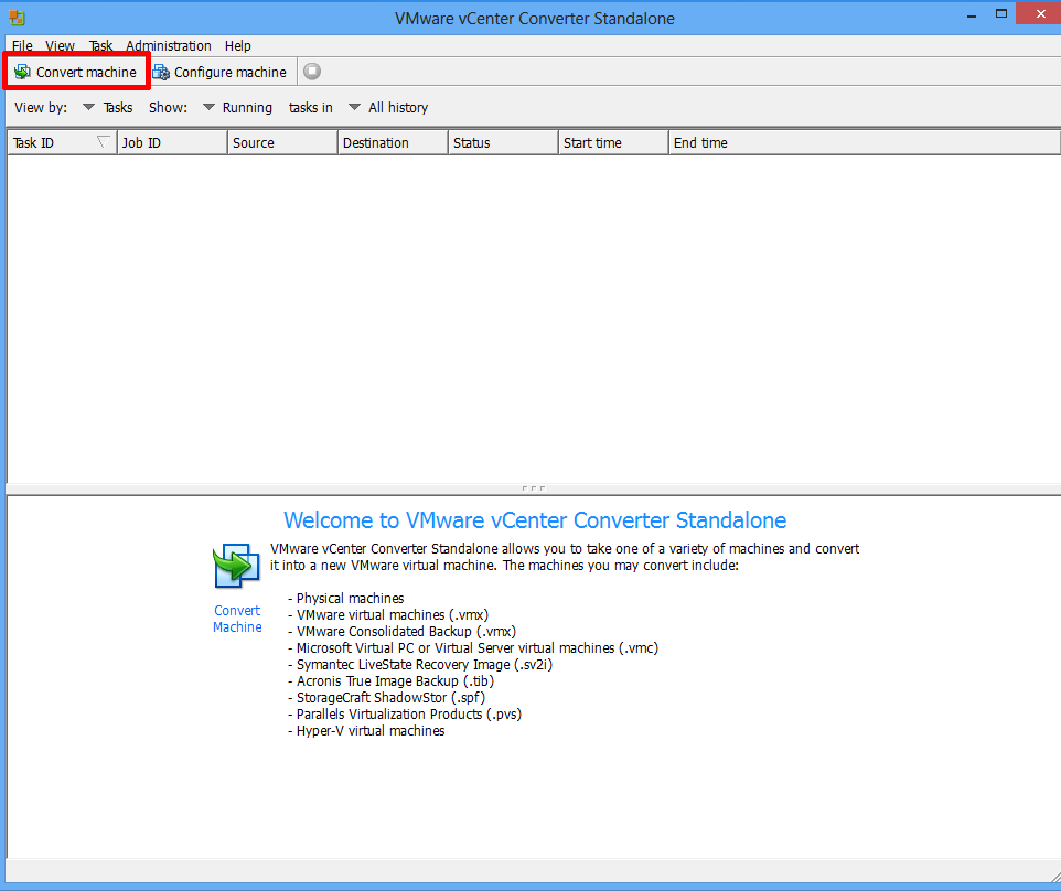 how to put vmware vcenter converter standalone in vm