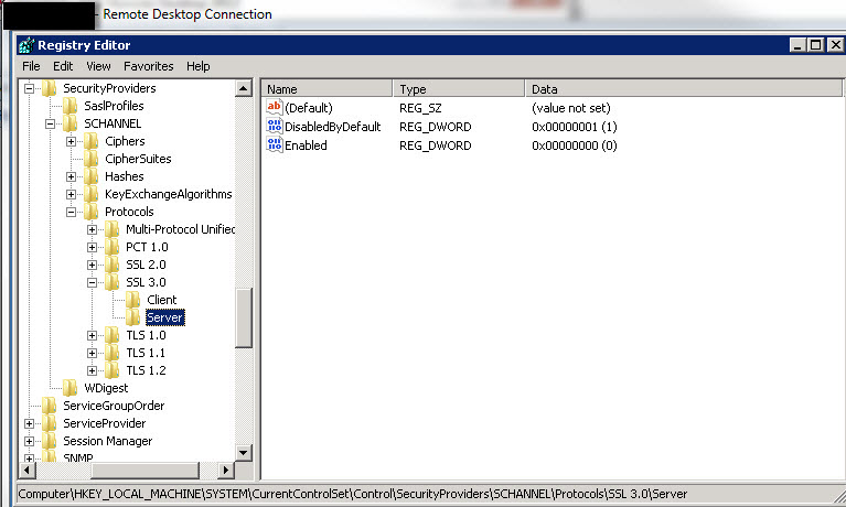 Отключить sslv3 windows server 2012