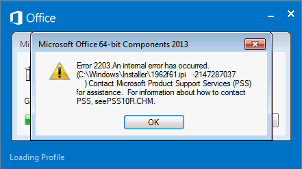 Solved: Outlook 2013 - Error 2203 An internal error has occured | Experts  Exchange