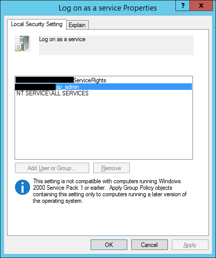 Solved How Can I Remove An Account From Log On As A Service Local Security Settings Experts Exchange