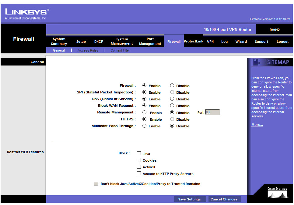 remote service management firewall