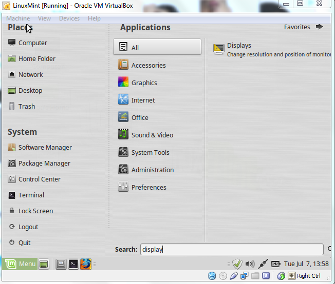 linux mint change resolution