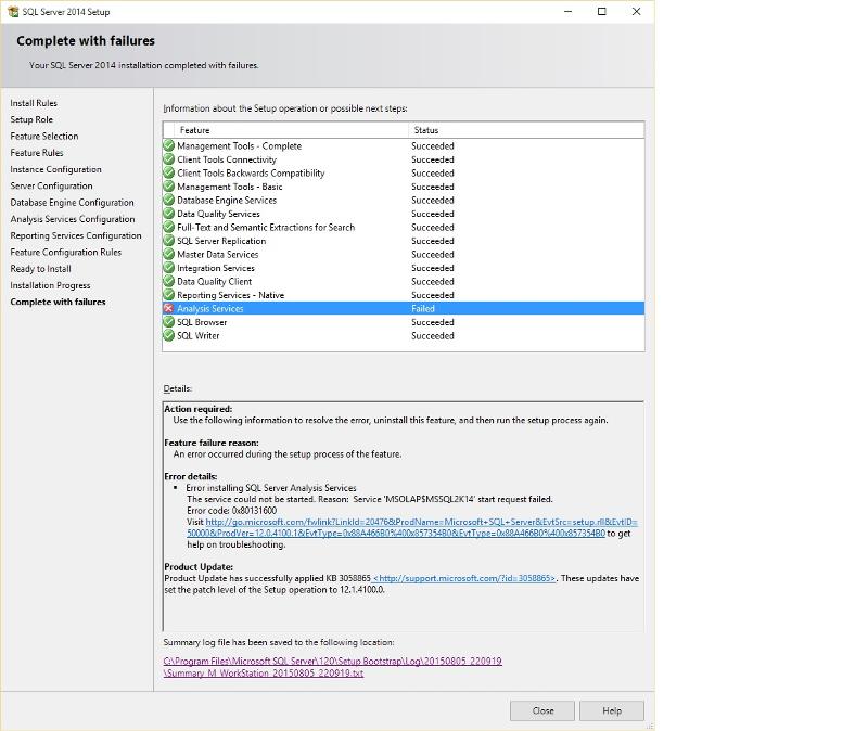 Solved: Windows 10 and SQL server 2014 analysis service | Experts Exchange