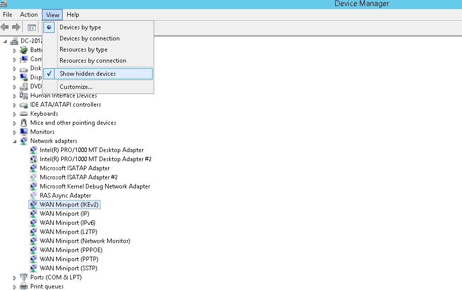 Install wan miniport windows 8