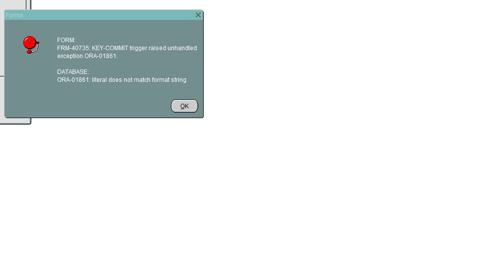 Solved: Ora-01861: Literal Does Not Mach Format String | Experts Exchange