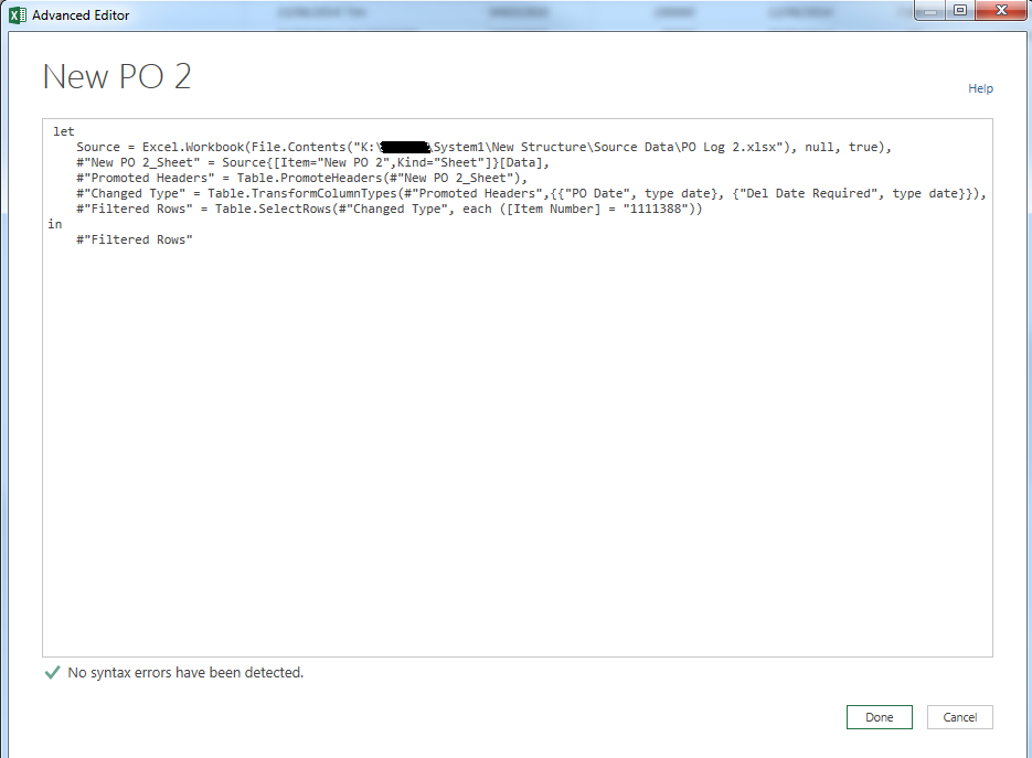 Solved can you dynamically change an excel power query filter without