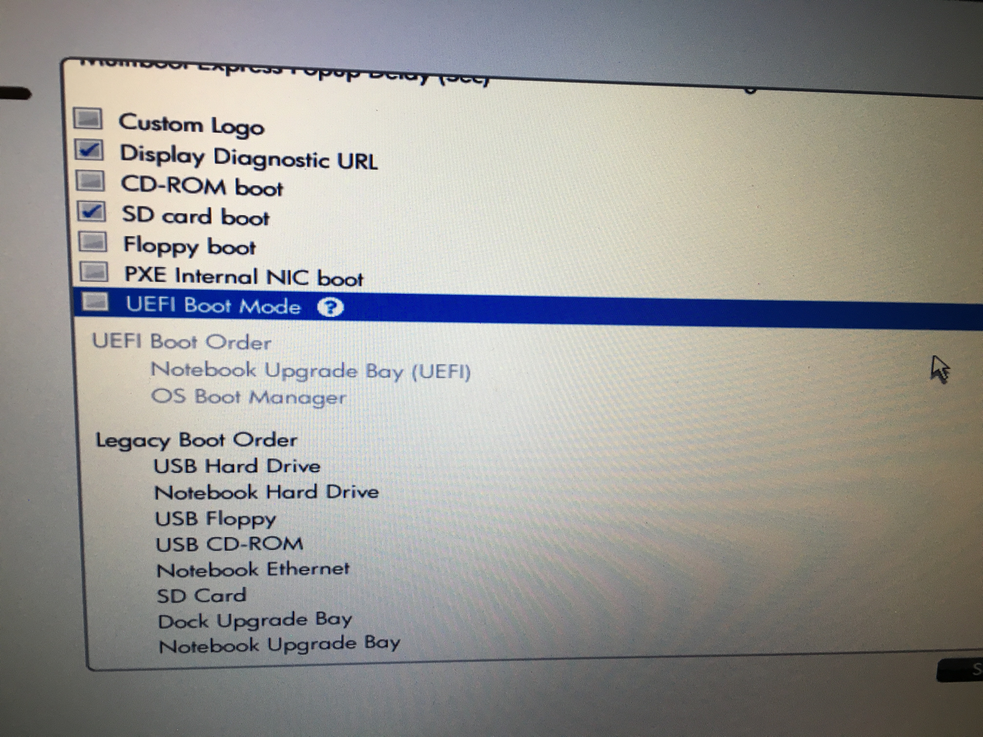 hp 45 boot from usb