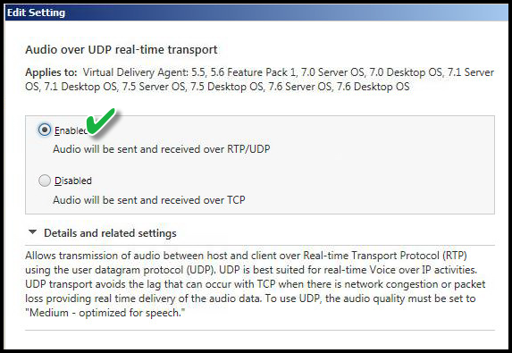 citrix xenapp 6.5 and udp audio